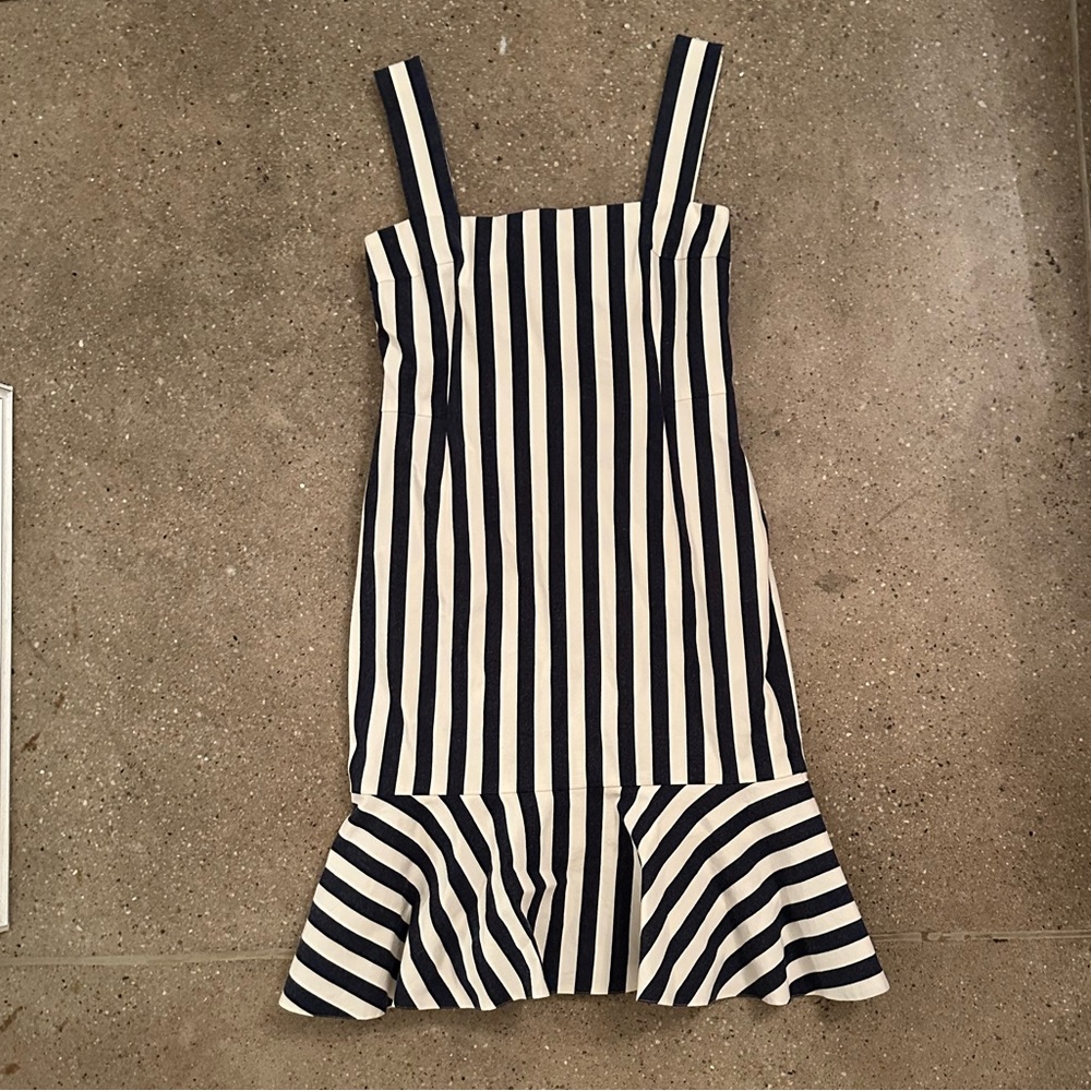 Akris Punto Navy Ivory Striped Mini Dress